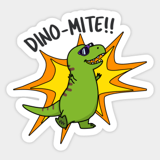 Dino-Mite Cute Dinosaur Pun Sticker